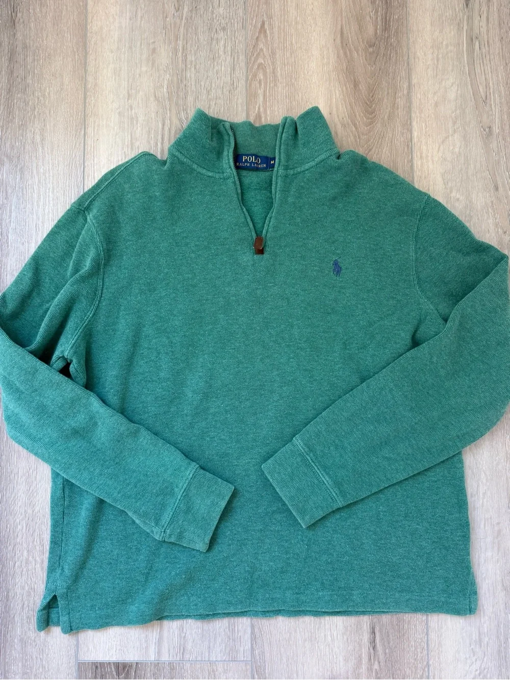 Polo Ralph Lauren Green Quarter-Zip Sweater Pullover Pony Men’s Medium M